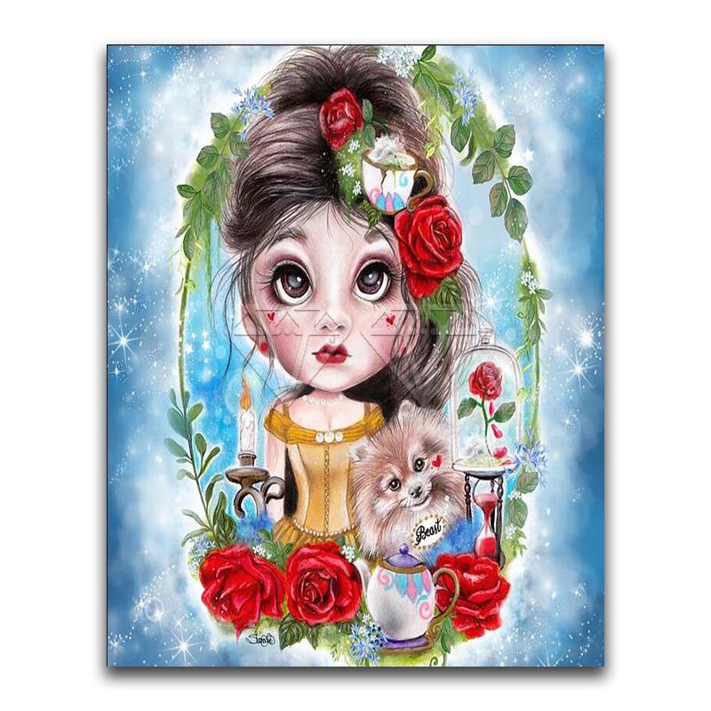 5D-Diamant-Malerei-Set zum Selbermachen, Bildschirmmädchen, Diamant-Stickerei, Strass-Dekorationen für Zuhause