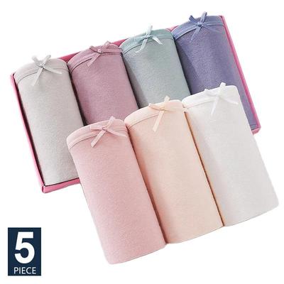 5Pcs Baumwolle Höschen Atmungsaktive Frauen Unterwäsche Slips Solide Pantys Damen Unterhosen