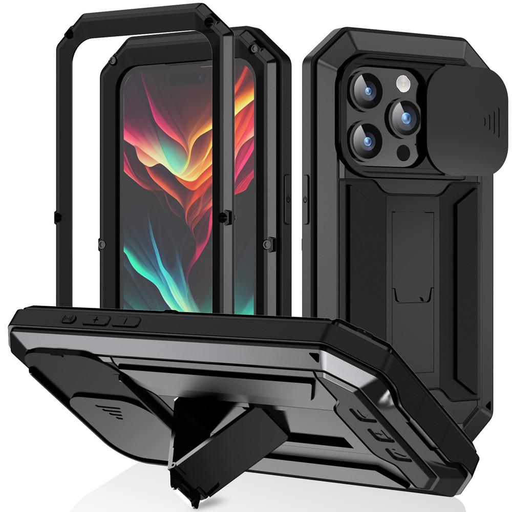 Tempered Glass Armor Metal Case For