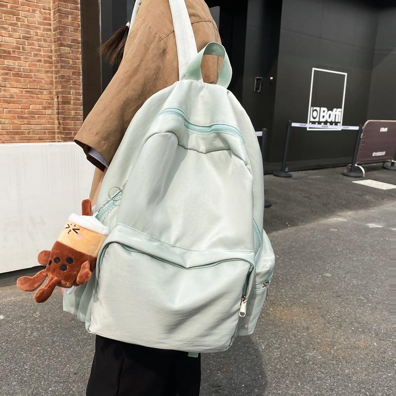 Solid Color Simple Student Schoolbag Japanese and Korean Casual Style Large Capacity Daily Fruit Color Backpack