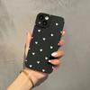 White Heart-shaped Black Matte Phone Case Suitable for iPhone 17 16 15 14 13 12 11 Pro/Max/Plus Anti Drop and Shockproof