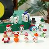 Holiday Miniature Glass Snowman Reindeer Santa Sculpture Tabletop Shelf Decoration For Christmas Display Party Gift