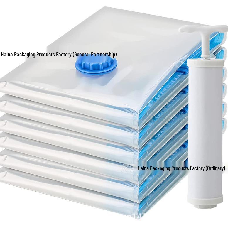 Hand-Pumped Vacuum Compression Quilt Storage Bag with Manual and Electric Pump