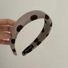 French Retro Polka Dot Velvet Headband Early Simple High Skull Top Headband Pressure Hair Card Versatile Hair Accessories