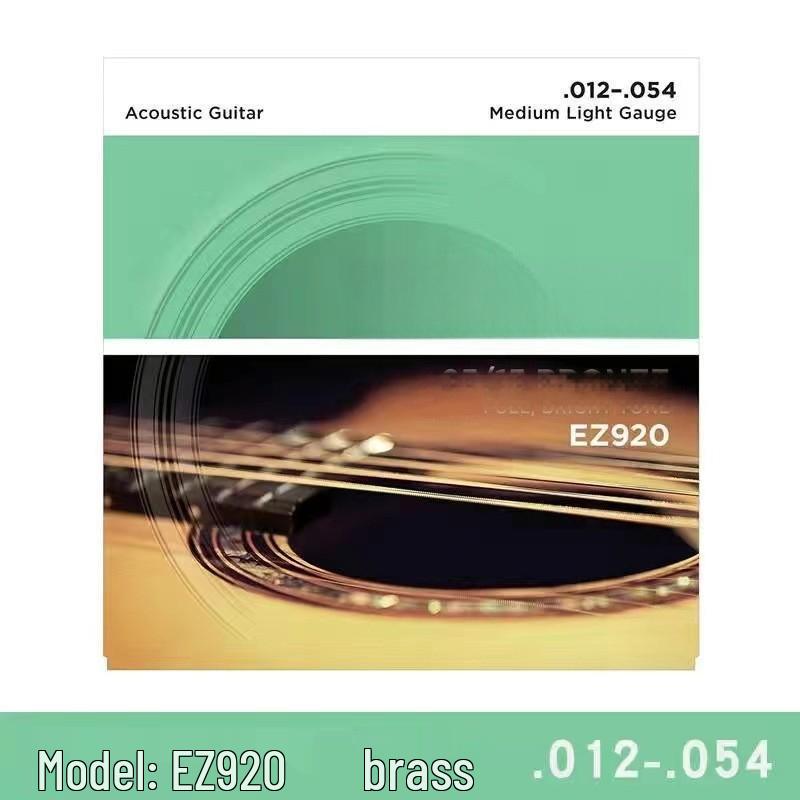 Acoustic & Electric Guitar Strings: DDLO Folk, EZ Brass, EJ Phosphor Bronze, EXL Electric.