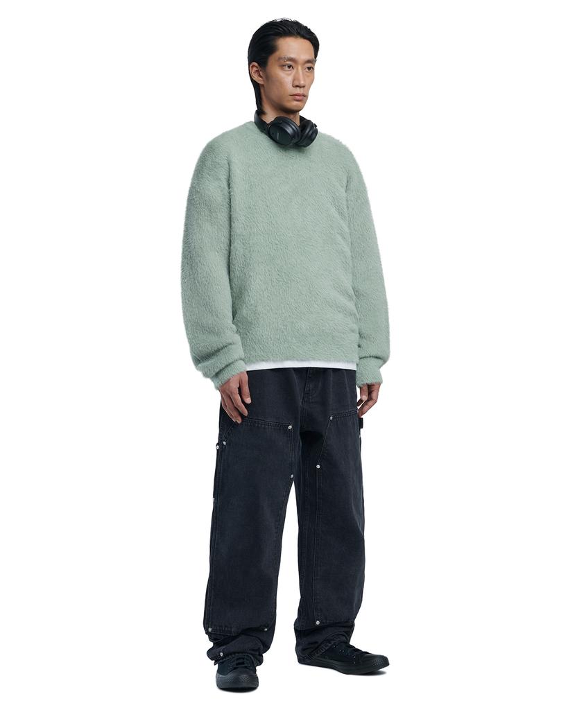 Nomaenyueol Cropped Hairy Knit - Dust Mint
