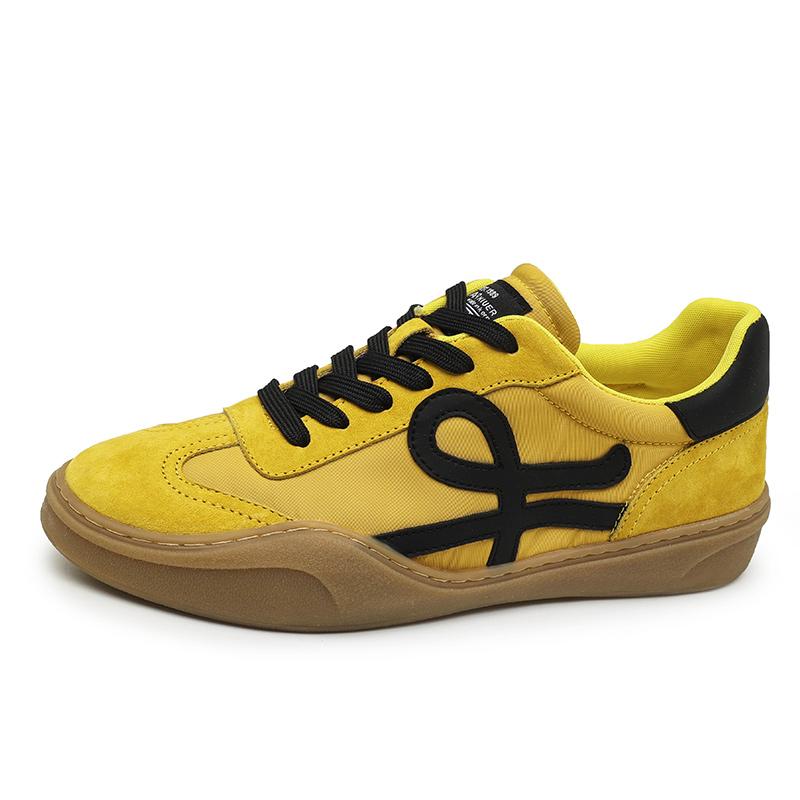 

Fashion Breathable Tenis Masculino Handmade Men s Casual Leather Sneakers Leisure Walk Casual Shoes Soft Skateboard Footwear Sneakers 39 жёлтый