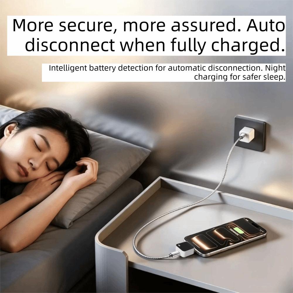 Chargeur Type-C à Arrêt Automatique Coupure Physique Protection contre la Surcharge Adaptateur Chargement Ordinateur Portable