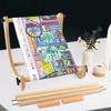 Portable Wood Embroidery Stand With Adjustment Natural Wood Sewing Frame For Home Or Travel Use