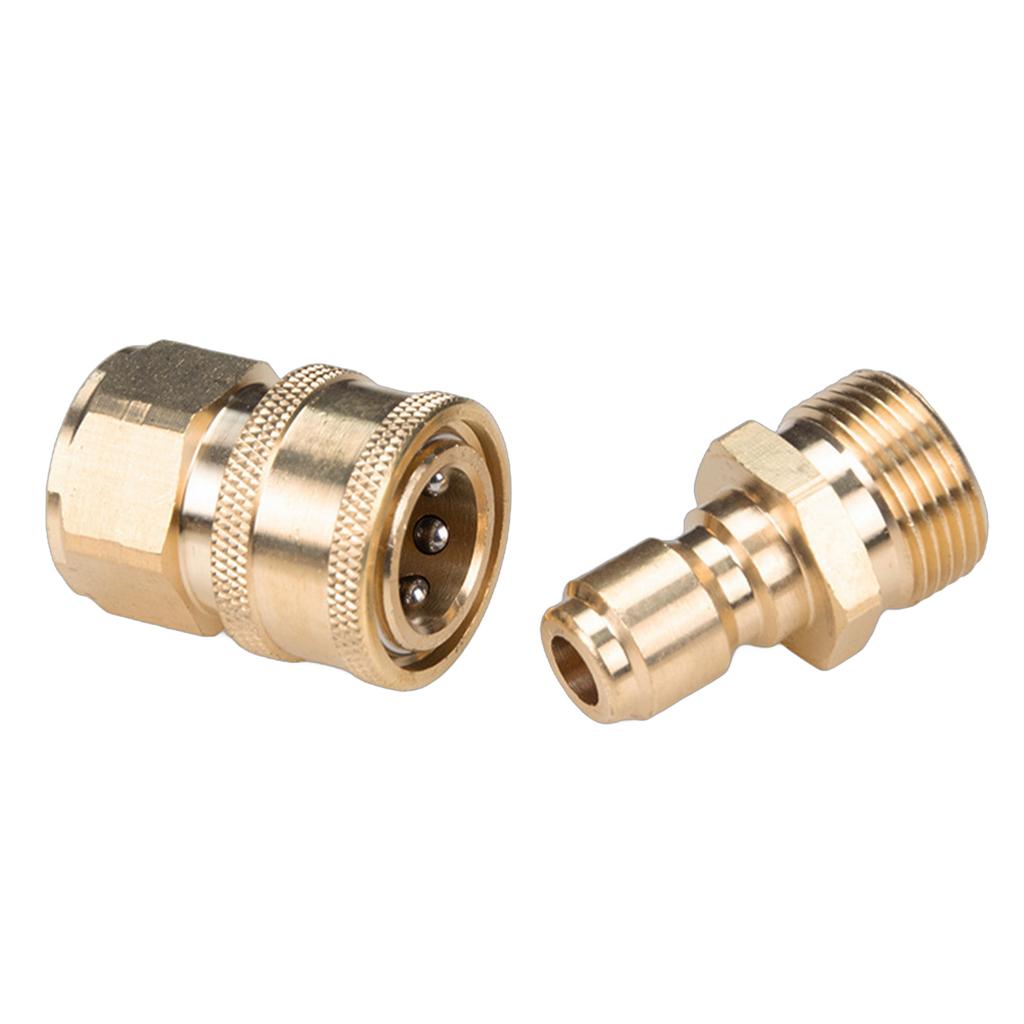 Pack Of 2 Brass Quick Connectors M22 Female & M22 Male Water Hose Quick Connect Set Upgrades for Plumbing Application