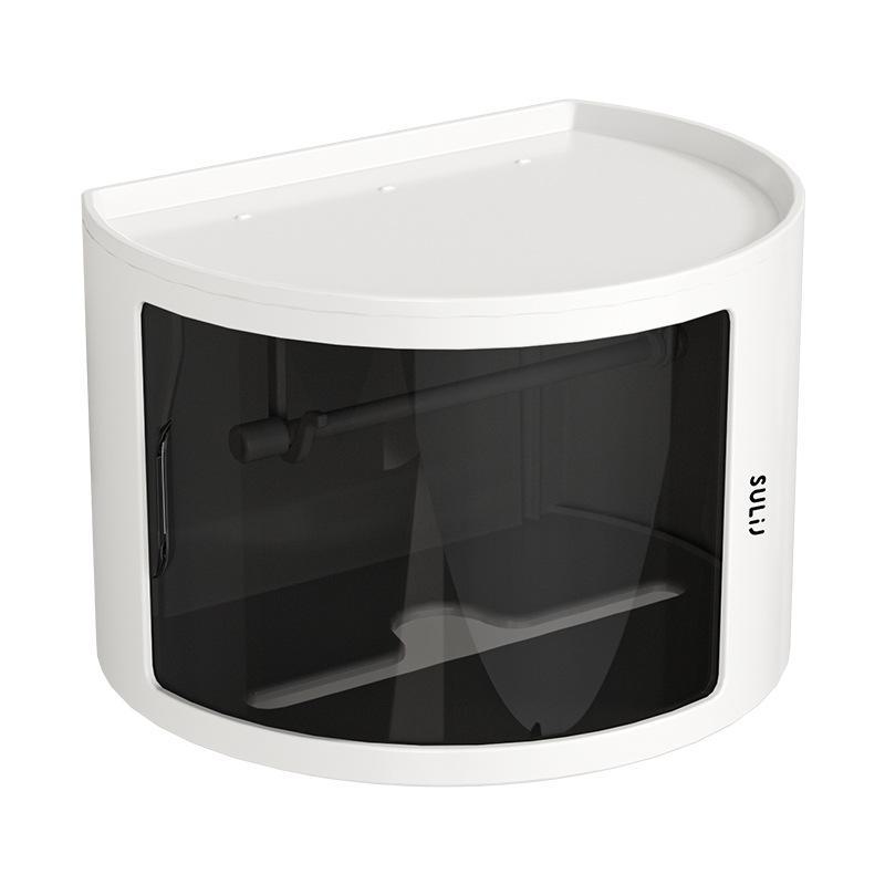 Vanntett veggmontert toalettpapirholder med stansfri oppbevaring