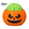 3D Printed Novelty Gift Halloween Pumpkin Stress Relief Toy, Sensory Fidget Realistic Toy Soft Rebound Brain Shape Squeeze for Office Desk Party Props