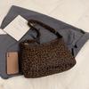Trendy Casual Soft Textile Women's Shoulder Bag Large Capacity Leopard Print Female Retro Crossbody Bag for Commute Outings