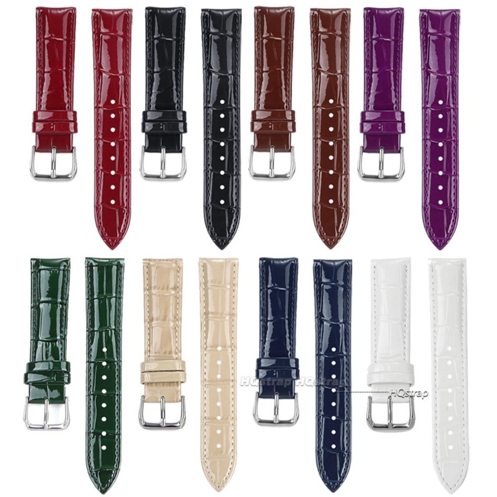 Leather Calfskin Strap 16mm 18mm 20mm 22mm Slub Pattern Watchband for Women Men Sport Watchband 12 14 19 21 24mm Universal Belt