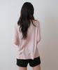 Sayu Soft Layered Henley Neck T-Shirt Dusty Pink