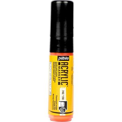Acrylfarbenmarker - PEBEO - Dicke Spitze 5/15 mm - Fluoreszierendes Orange - Deckend - Groß