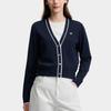 Fila Heritage Fashion Classic Elegant Retro Casual Versatile Comfortable Knitted Cardigan Women Outerwear Cigarette-Blue F11W628404FDB