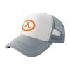 Lambda Logo Mesh Trucker Hat White Black Ventilated Baseball Cap Breathable Design for Outdoor Activities and Casual Wear