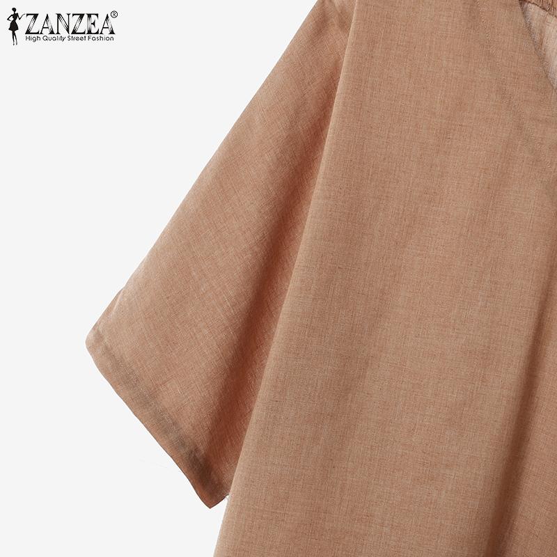 ZANZEA Women Half Sleeve Blouse and Pants Summer Two Piece Suit Sets