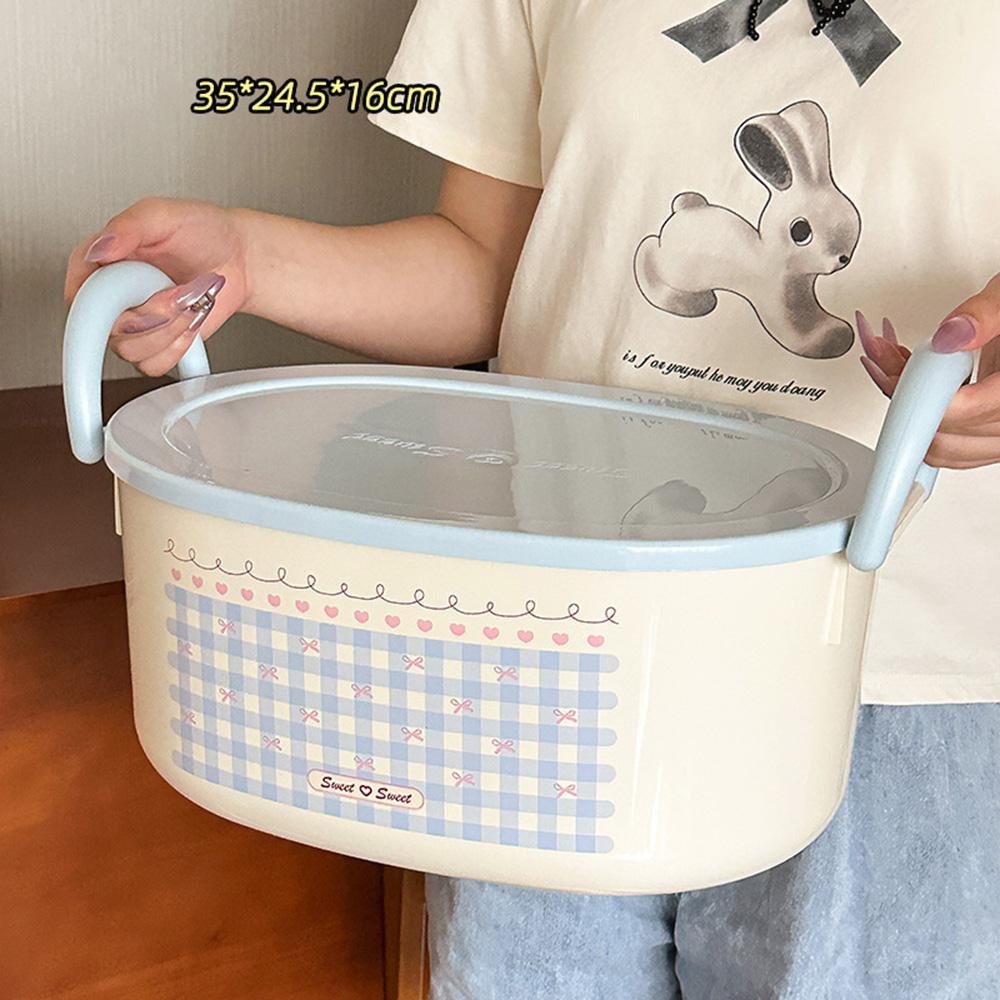 

Large Capacity 2 Layer Medicine Box Storage Box Portable Pill Medicine Cute Storage Box Home Organizer Desktop Decor for Bedroom синій