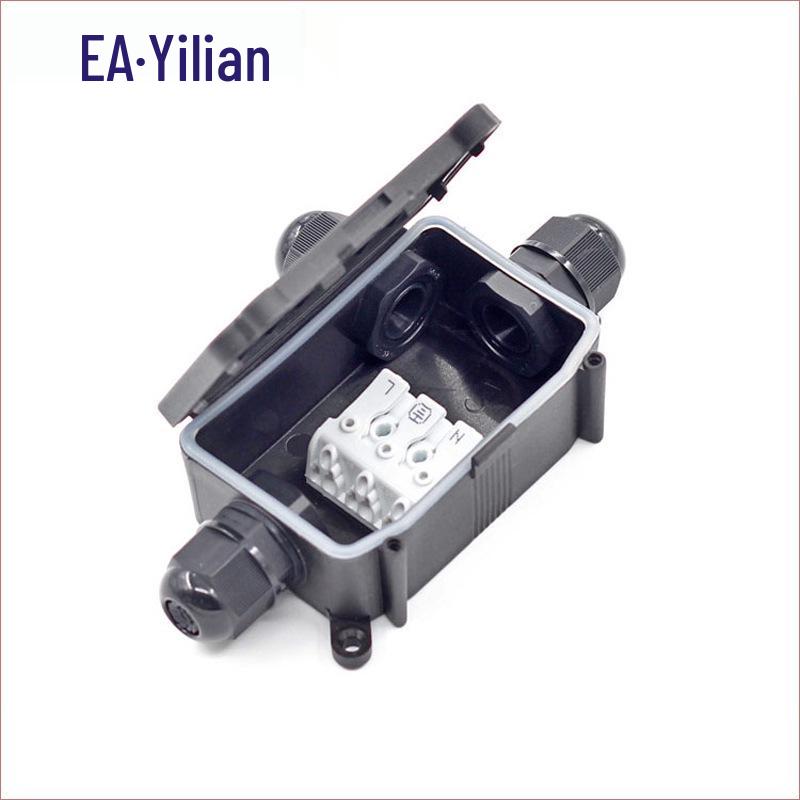 EB4 3-Way Outdoor Waterproof Junction Box, UV-Resistant and Dustproof.