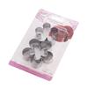 3 pcs of Flower Shaped Cookie Cutters, Stainless Steel Rose Petals Fondant Cutters Pastry Biscuit Molds for Baking DIY