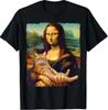 Mona Lisa Holding Cat Kitty for Cats Lover Cat Dad Cat Mom T-Shirt