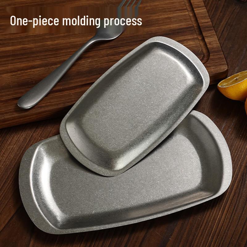 ZISIZ Vintage Gold Stainless Steel Divided Serving Tray