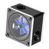 Black Plastic & Glass Water Cooling Flow Meter Tee with POM PC Speedometer