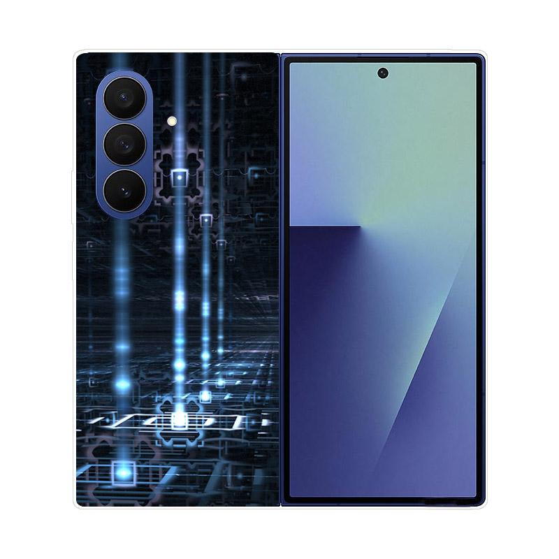 Luxury Transparent Hard PC Folding Phone Case For Samsung Galaxy Z Fold 7 6 5 4 ZFold 3 Fold7 Cases Fashion Painting Clear Cover