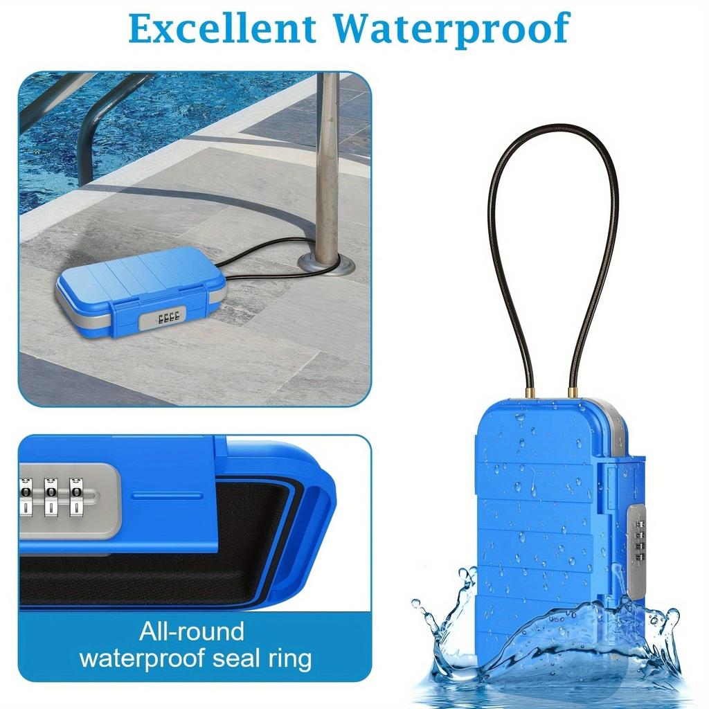 1 stk Bærbar Strand Passordboks Oppbevaring Passordboks Utendørs Bærbar Stor Plass Oppbevaringsboks