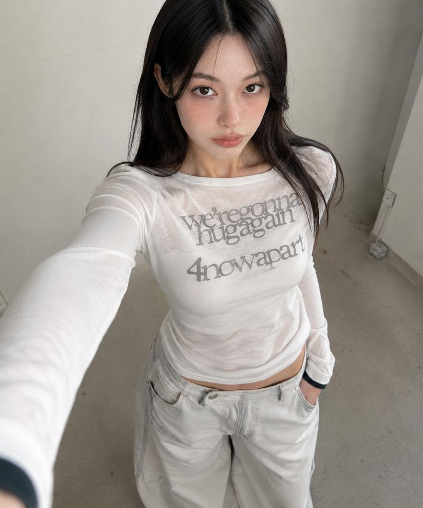 Maegolenseoul Hugagain Tencel Layered Long Sleeve White