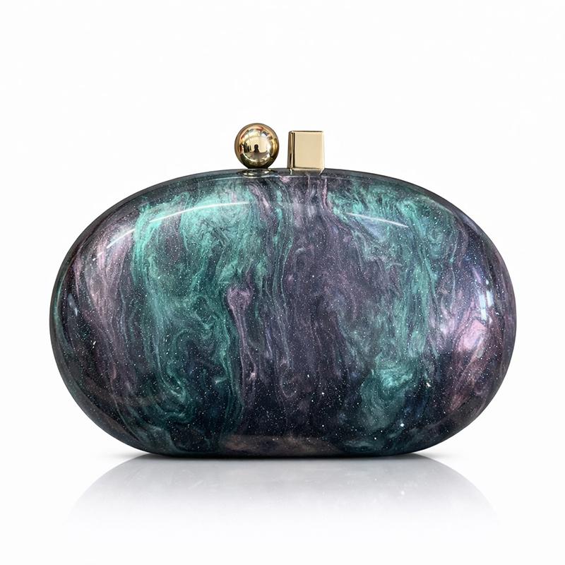 Oval Pearlescent Clutch Shoulder Acrylic Crossbody Evening Bag Fashion Ladies Handbags Woman Luxury Famous Brands Purse New In