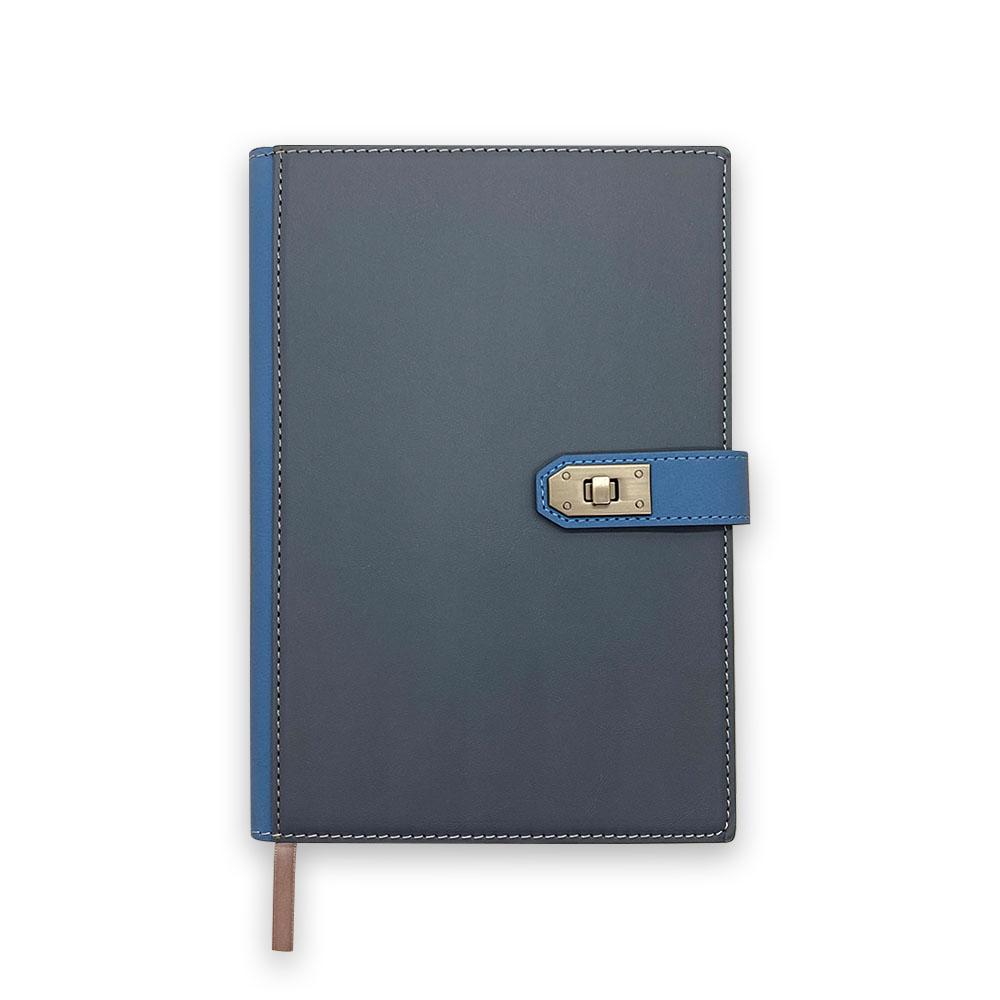2024 Hot Sale A5 Hardcover Business Diary PU Leather Journal Notebook With Buckle (Gray,A5) серый