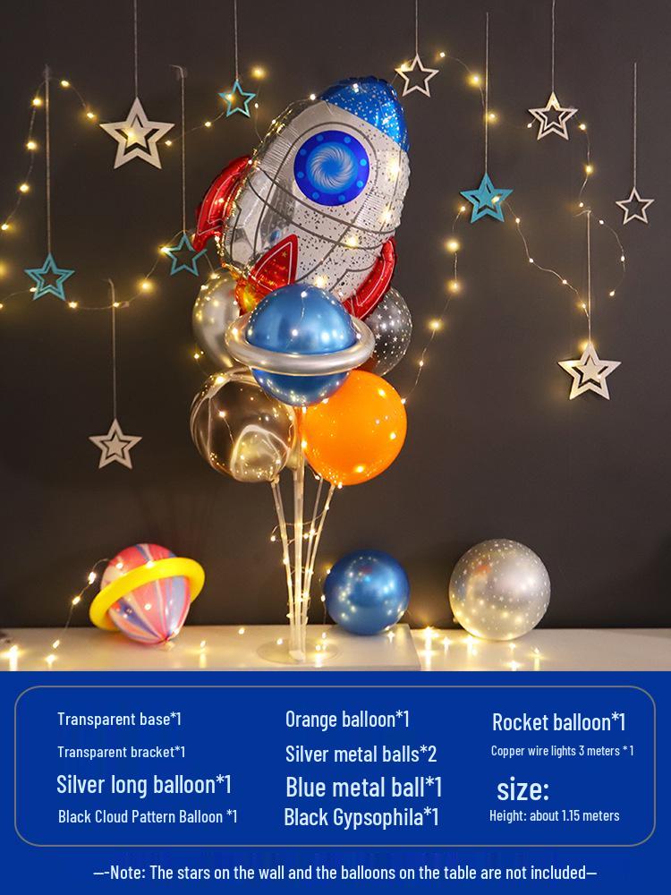 Space-Themed Astronaut Birthday Decorations for Boys: Floating Balloons & Party Supplies