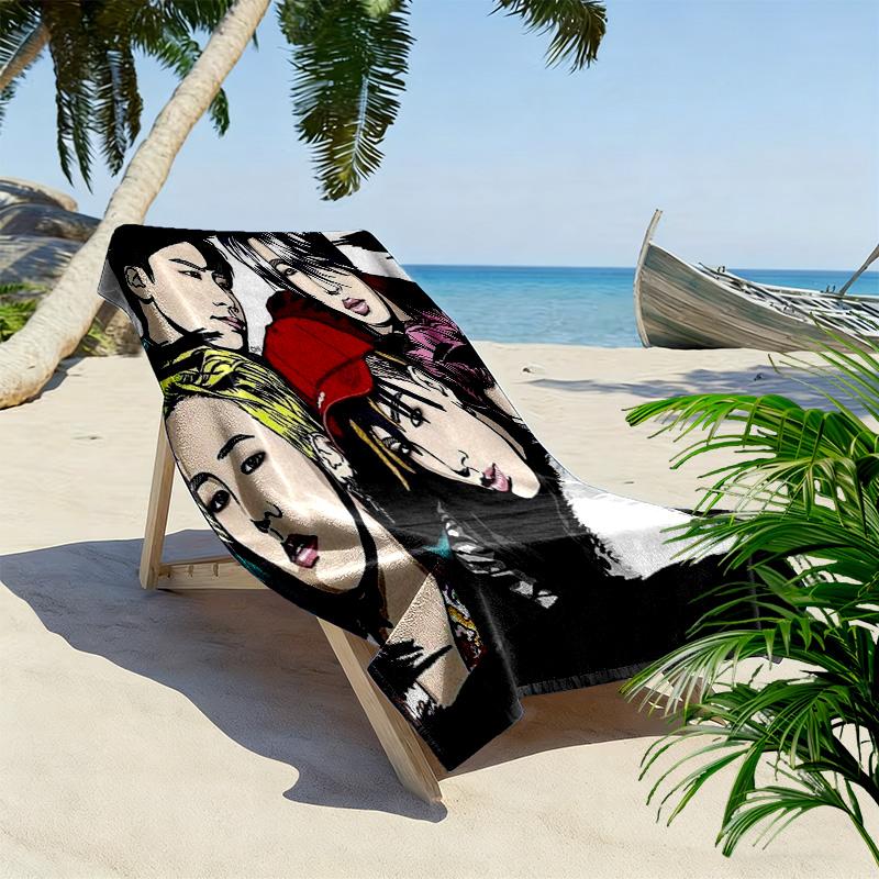 Vibrant Youth Expressions Beach Towel Outdoor Camping Beach Towel for Vacation Photos Quick-drying Swim Towel Swim Seaside Outdoor Picnic Beach Mat