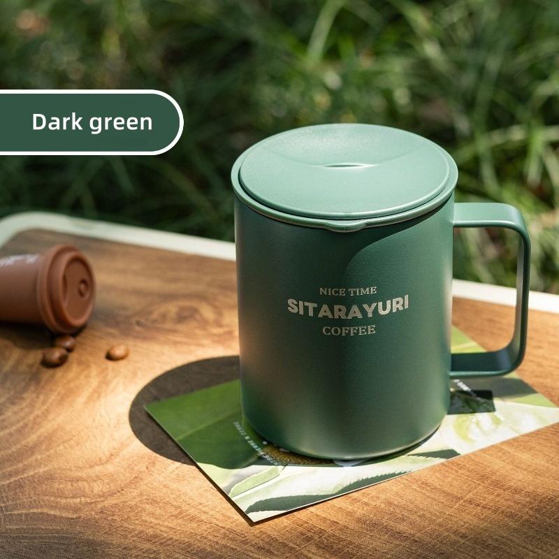 Przenośny kubek termiczny ze stali nierdzewnej, termos próżniowy, kubek na zimne i gorące napoje z uchwytem, kubek samochodowy, termiczny kubek podróżny, kubek izolowany na kawę