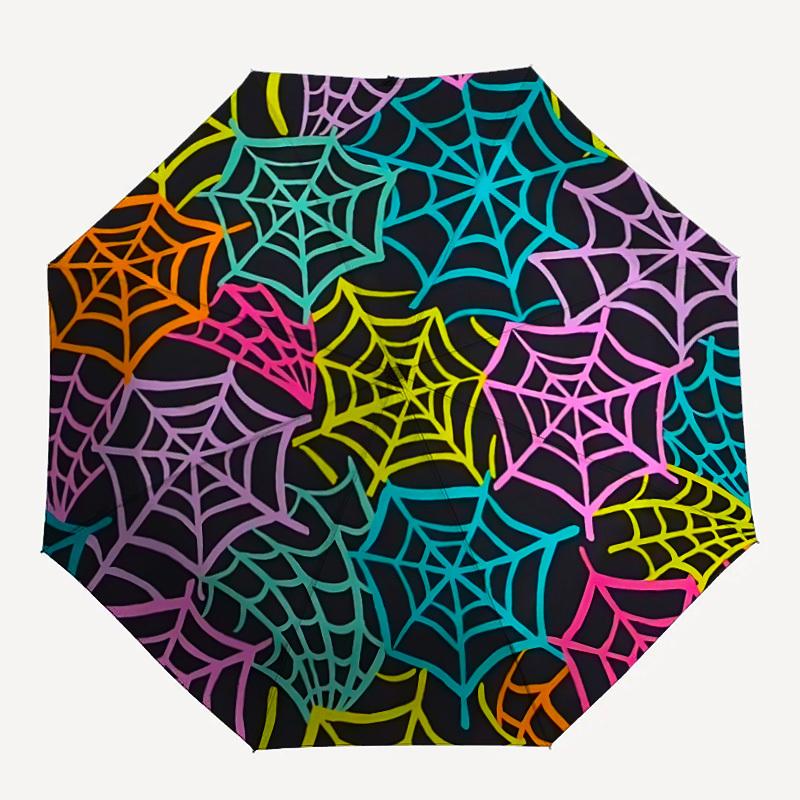 

1pc Spiderwebs Halloween Automatic Open/Close Umbrella Compact Folding Umbrella, All-Season Portable Umbrella for Women/Men270