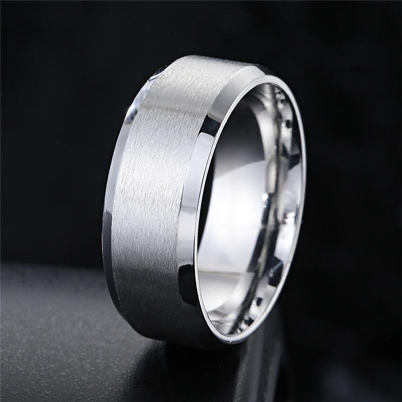 8mm Gold Color Brushed Stainless Steel Ring for Men and Women, Simple Ring, Wedding Band, Couples Jewelry Accessories