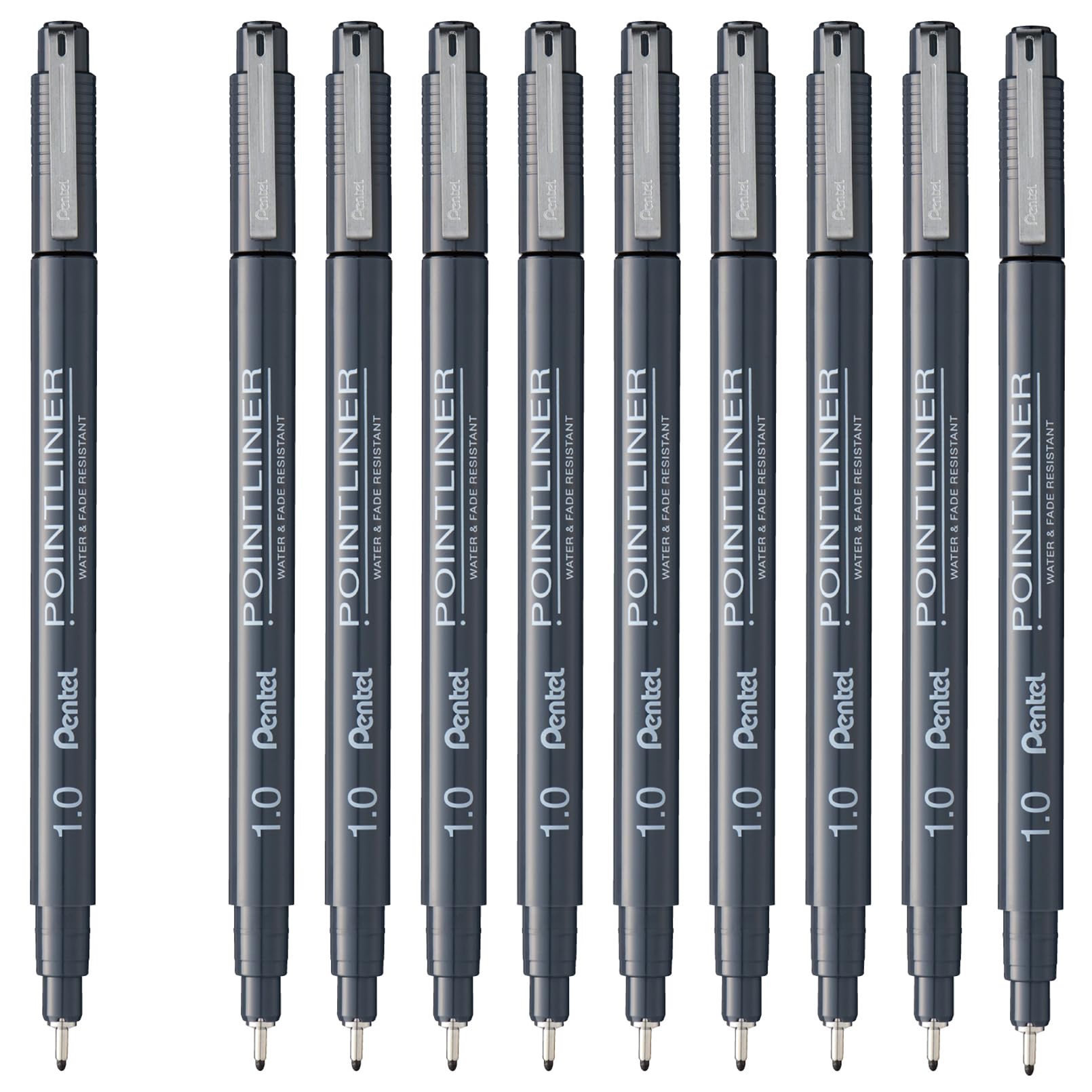 

Ручка Pentel Point Liner 10 на водной основе, 1,0 мм, черная, ручки, S20P-10AD(10)