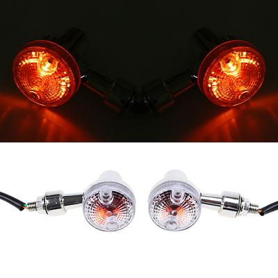 2pcs Motorcycle Round LED Turn Signal Indicators Light Rear Blinker Tail Super Bright Lamp 12V Flashers Universal Accessories