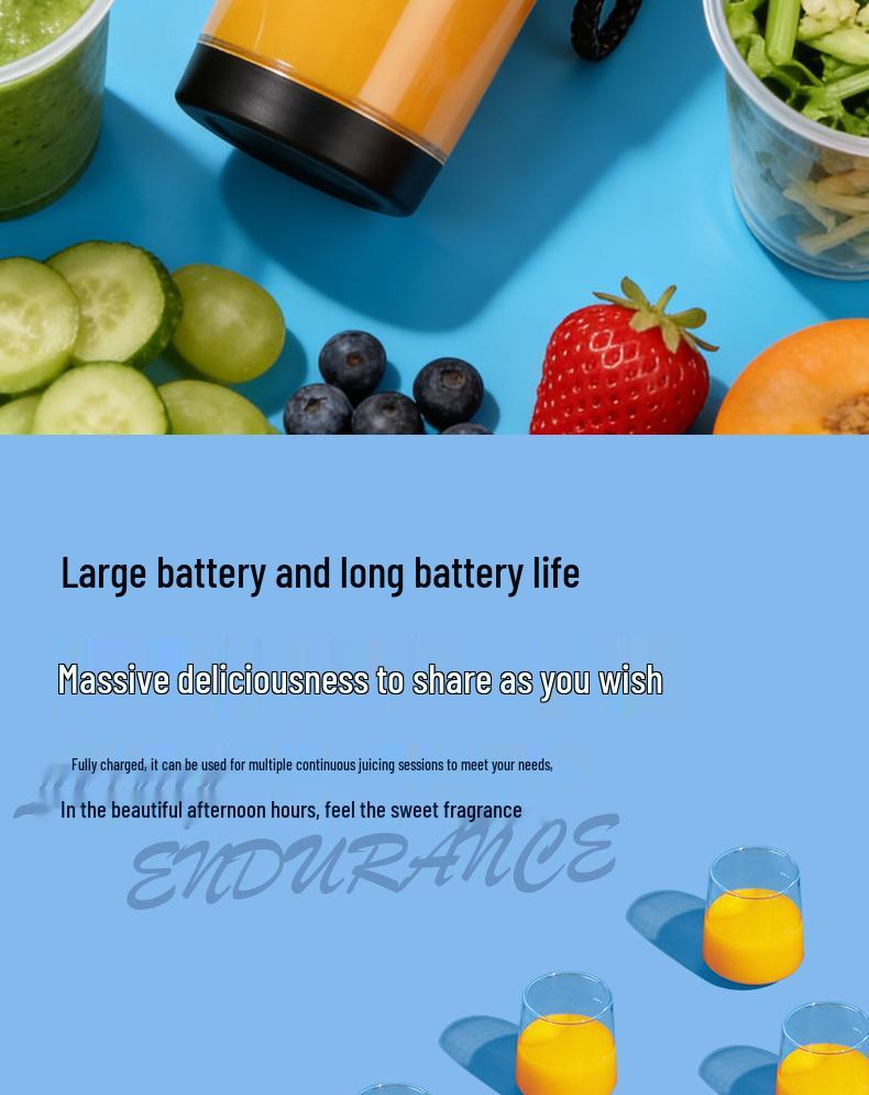 Portable Electric Juicer Cup: Compact Kitchen Blender & Food Processor