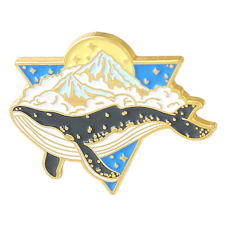 Whale Brooch Marine Animal Brooch Save Ocean Save Whale Enamel Clothing Accessories Backpack Brooch Badge Lapel Pins