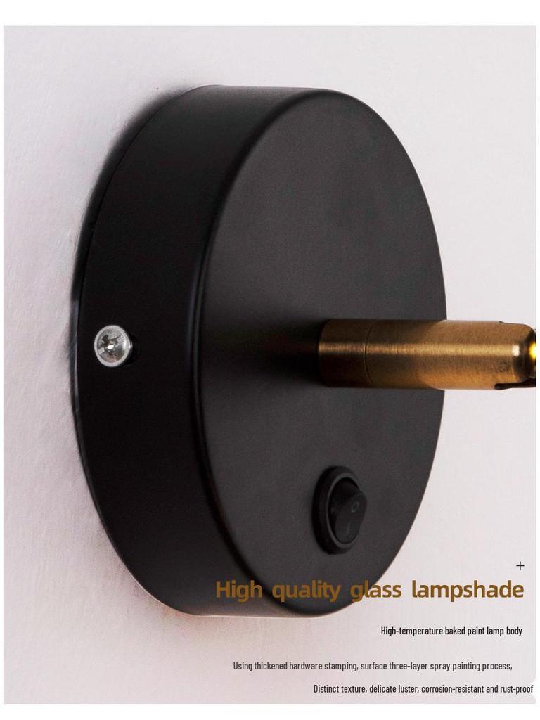 Nordic Modern Wall Lamp: Bedside Reading Light & Small Spotlight for Bedroom, Aisle, or Bathroom Mirror.