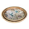35 Cm Tray Set of 2 Round Serving Trays Resin Art Epoxy Seasoned and Treated Mango Wood Designs Base Cushions