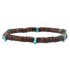 6 Pcs Braided Bracelet Set Different Shapes Wooden Bead Decor Peacock Feather Pendant Retro Ethnic Style