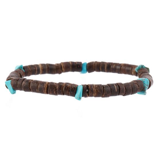 6 Pcs Braided Bracelet Set Different Shapes Wooden Bead Decor Peacock Feather Pendant Retro Ethnic Style