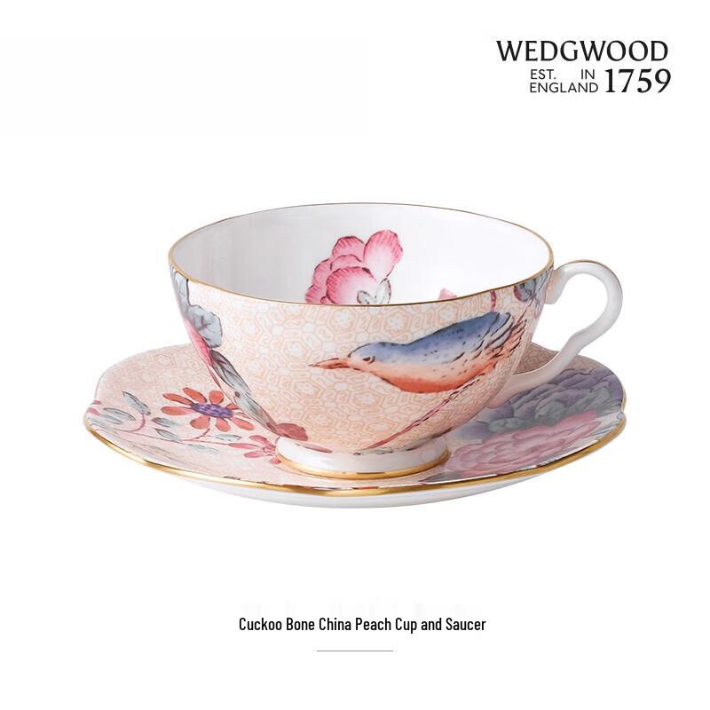 Wedgwood Rhododendron Bone China Coffee Cup & Saucer Set