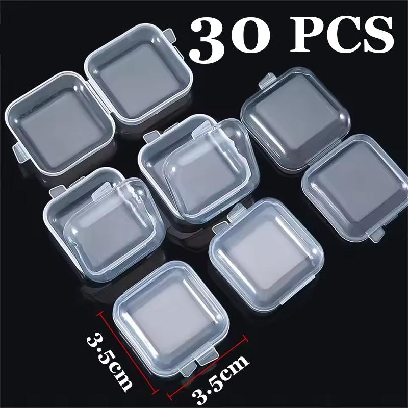 2025 NEW 3.5*3.5*2cm Mini Square Plastic Storage Box for Jewelry Beads Earrings Pill Storage Container Transparent Jewelry Case