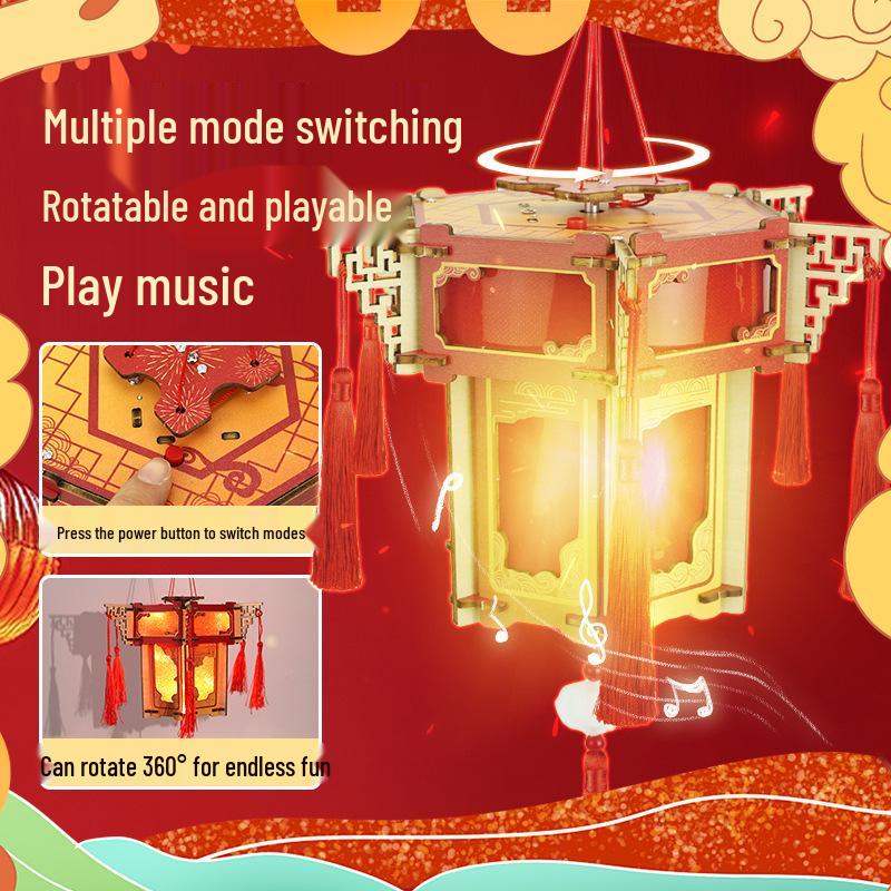 Children’s DIY Luminous Ancient-Style Palace Lantern – Handmade Educational Toy for New Year & Spring Festival